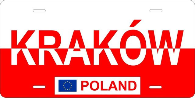 Personalisiertes Deko-Etikett Krakau Polen von CIFBUY in Weiß, wasserdicht und staubdicht - Bild 1