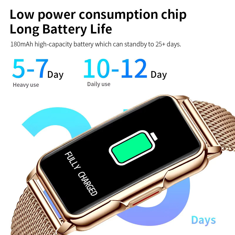 LIGE Smartwatch, Roségold, Milanaise, Unisex - Bild 3