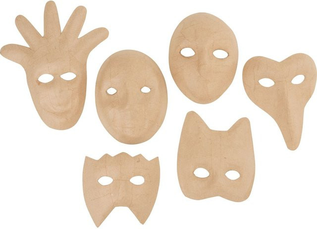 VBS Fasching Kinder-Masken Pappmaché 6er-Set - Bild 1