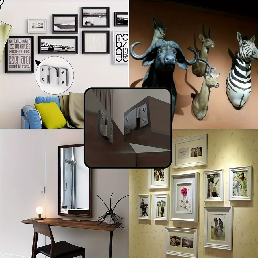 DUTRIEUX 10 Stück Edelstahl Montagehalterungen in Silber, 5 Paar robuste Schraubschnallen-Set mit ineinandergreifenden Haken für Möbel - Bild 2