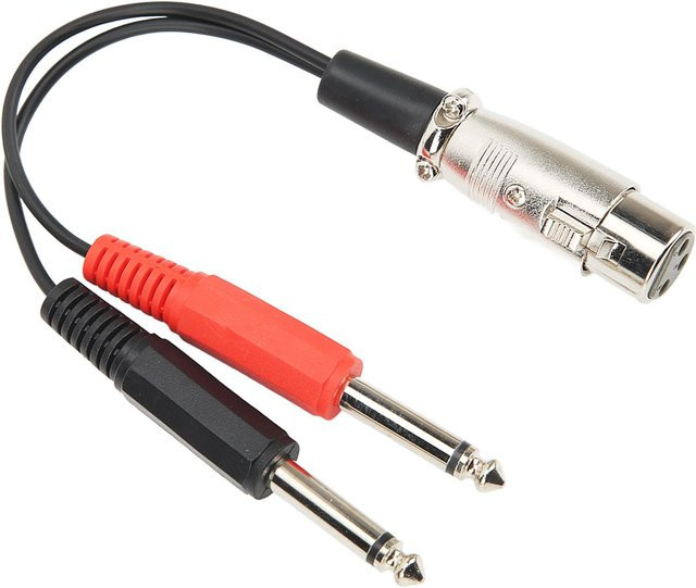 Andoer XLR Buchse auf Dual 6,35mm Klinkenstecker Y-Splitter Sound Kabel in Multicolour - Bild 1