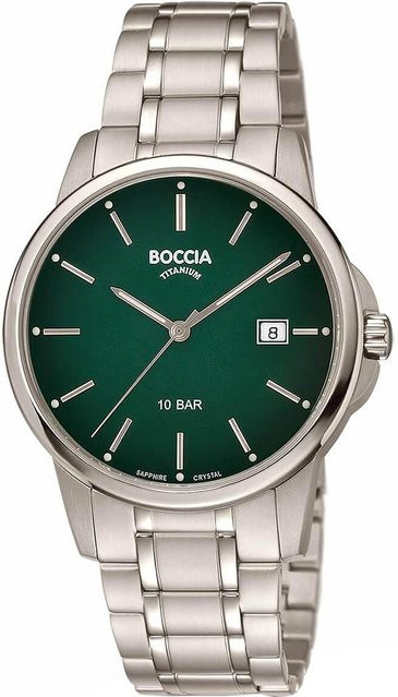 Boccia Herrenuhr, Quarz, Titan, 40 mm, Grün, 10 ATM - Bild 1