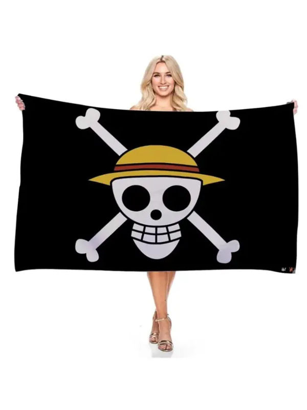 Bandai One Piece Piraten Flagge Monkey D. Luffy Skull Design, Schwarz, B: 150 cm, H: 90 cm - Bild 5
