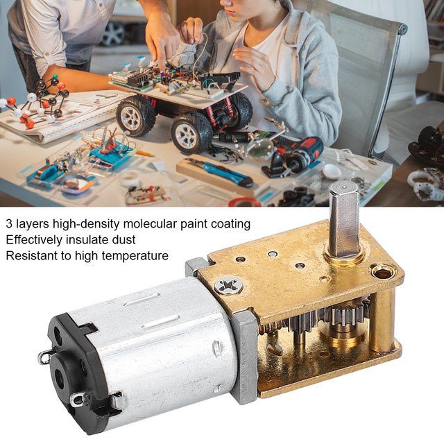 Hilitand Mini Getriebemotor mit Schneckengetriebe und Bürstenmotor in Silber, Modell 1218GEN20 - Bild 1