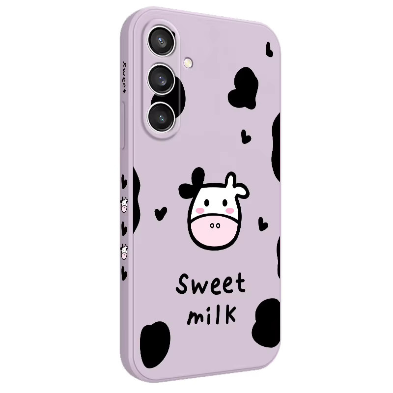 Handyhülle mit niedlichem Kuh-Design aus weichem Silikon für Samsung Galaxy S23 S22 S21 S20 S10 FE Plus Ultra in Schwarz - Bild 3