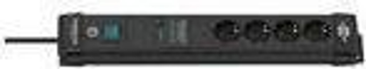 Brennenstuhl Premium-Line 4er-Steckdosenleiste mit Überspannungsschutz und Schalter, Schwarz, L 448 x B 60 x T 120 mm - Bild 2