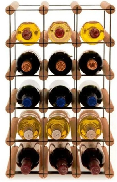 PROREGAL Modulares Weinregal Vinotega Mod aus massivem Kiefernholz, Braun geölt, H x B x T: 52,5 x 32,5 x 24,5 cm - Bild 1