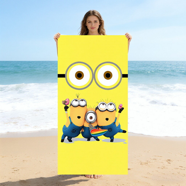 Potdemiel Minions Mikrofaser-Strandtuch in Gelb, schnell trocknend und saugfähig, B/H: 60 x 40 cm - Bild 1