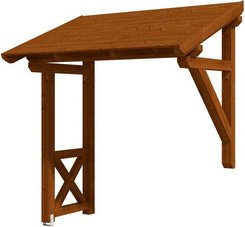 Skan Holz Haustür-Vordach Paderborn 3 aus nordischer Fichte in Nussbaum braun, Breite: 242 cm, Tiefe: 156 cm - Bild 1