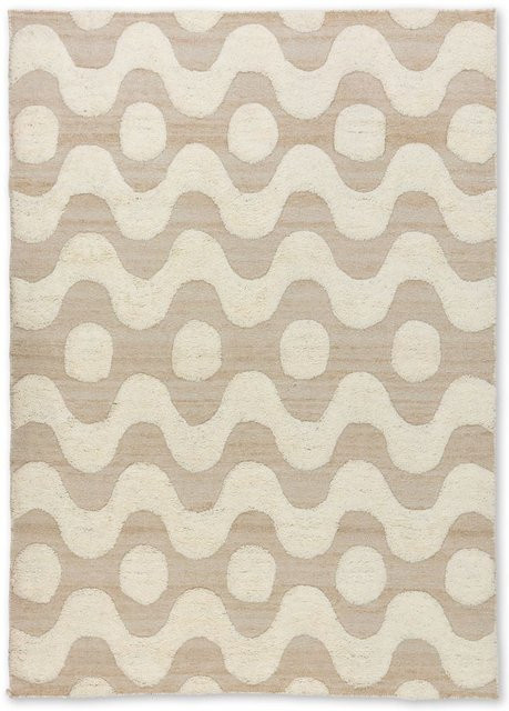 Teppich SCHÖNER WOHNEN MILENA in Beige mit Wellenmuster aus Wolle und Baumwolle, B/T: 230 x 160 cm - Bild 1