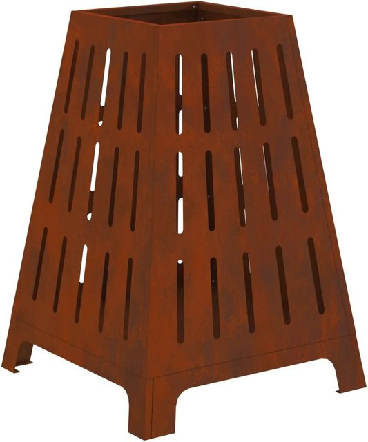 vidaXL Feuerstelle aus Wetterfeststahl in Braun, B/T/H: 50 x 50 x 70 cm - Bild 1