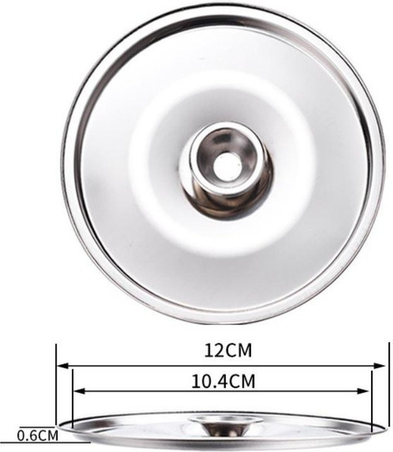 Fangtingsj Topfdeckel aus Edelstahl in Weiß, Durchmesser: 12 cm - Bild 1