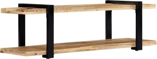 vidaXL TV-Schrank aus Mango-Massivholz in Braun und Gold im Industrial-Design, B/T/H: 130 x 40 x 40 cm - Bild 1