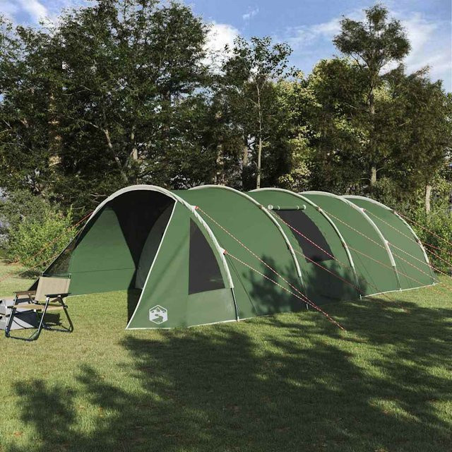 vidaXL Tunnelzelt für 6 Personen in Grün und Weiß, B/T/H: 890 x 470 x 220 cm - Bild 2