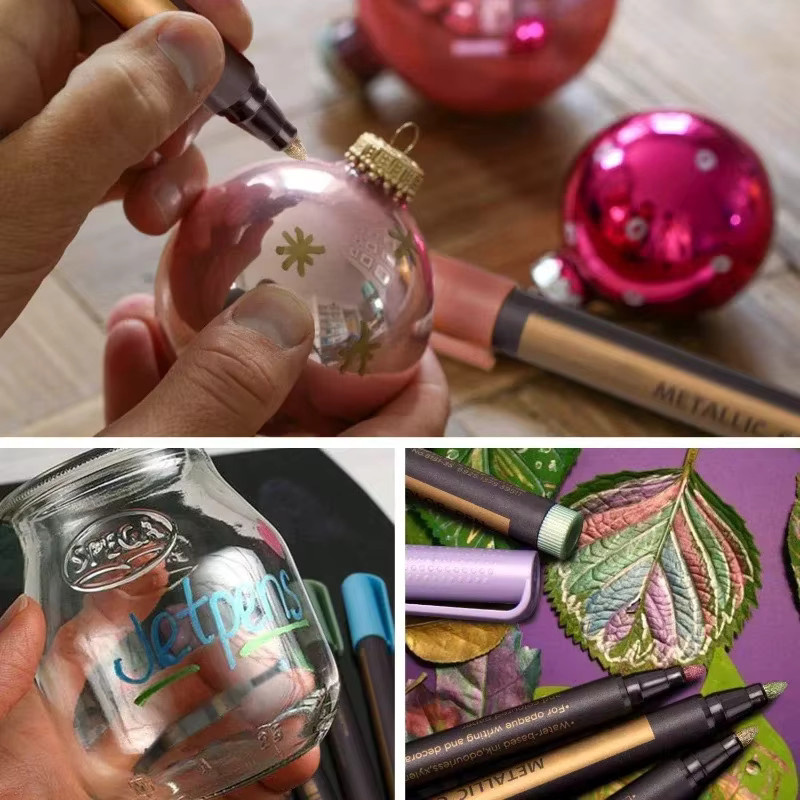 Metallic-Marker Set mit 20 Farben und mittlerer Spitze für DIY-Bastelarbeiten, Felsmalerei und schwarzes Papier - Bild 2