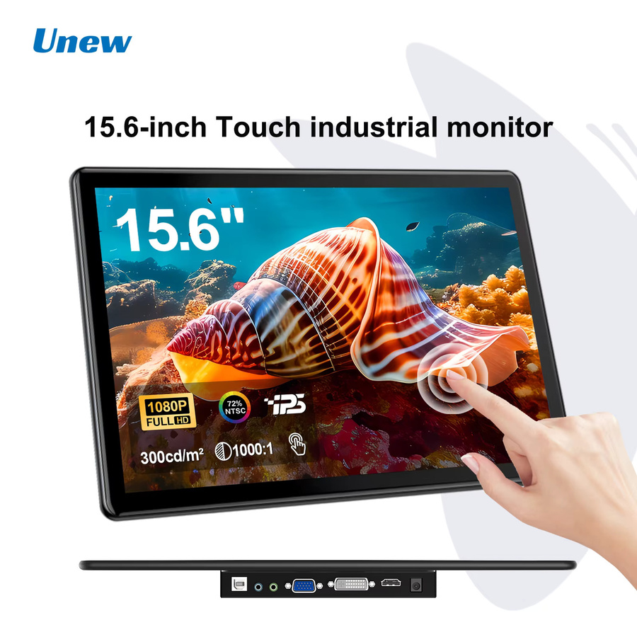 Unew 15,6 Zoll Touchscreen Monitor Full HD IPS Display mit HDMI und USB-C in Schwarz - Bild 1