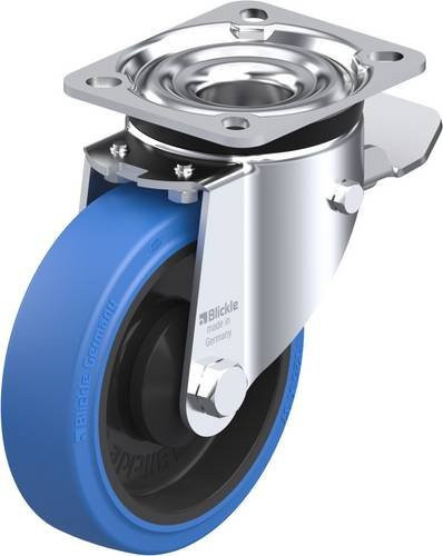 Blickle Lenkrolle LK-POEV 125KA-1-ST-SB mit Feststeller, Farbe Schwarz-Blau, Rad-Durchmesser: 125 mm, Tragfähigkeit: 250 kg - Bild 1