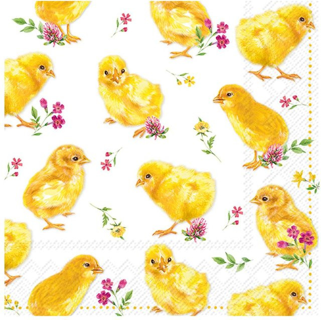 Serviette Gelbe Kühen aus Papier, Gelb, Breite: 33,0 cm, Höhe: 20,0 cm - Bild 1