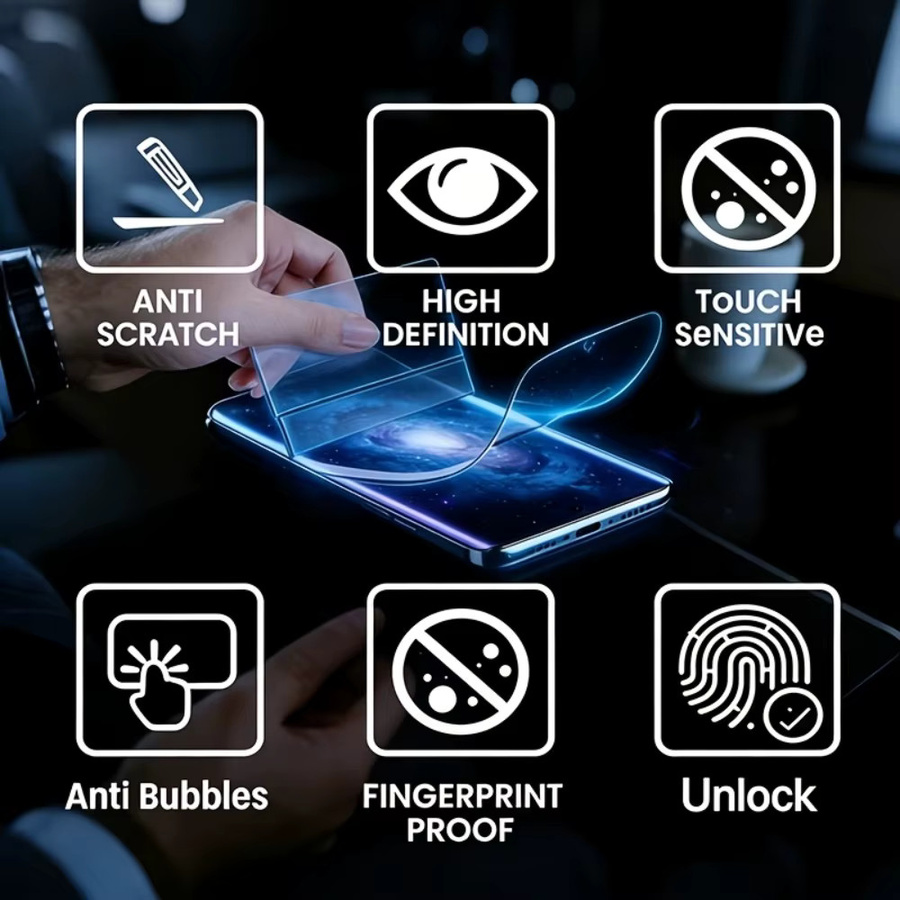 4 Stück Xiaomi Ultra-Klare Hydrogel-Displayschutzfolien für Redmi Note 15 14 13 Pro Plus 14S 12S 11S 10S 12 11 10 9 Pro, transparent, kratzfest - Bild 4
