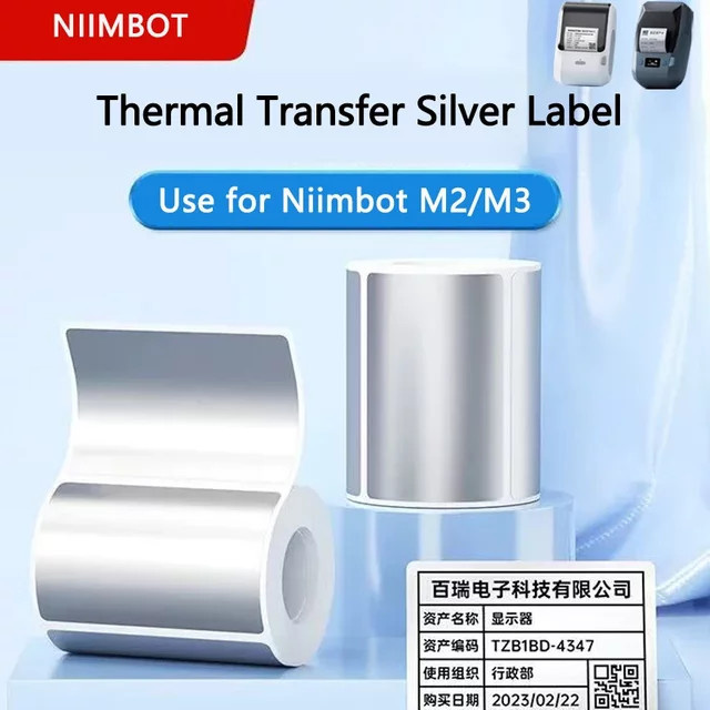 Niimbot Silber Selbstklebende Thermo-Etiketten für M2/M3 Labeldrucker - Bild 1
