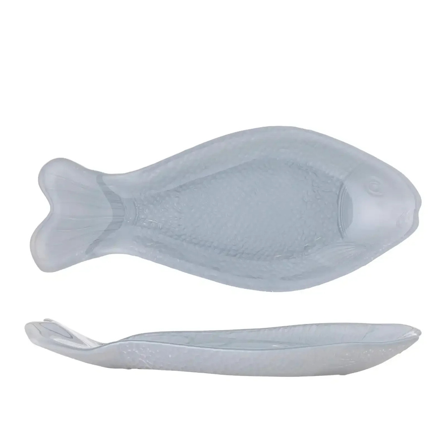 Bloomingville Tablett Yuna aus grauem Glas, Durchmesser: 35 cm - Bild 1