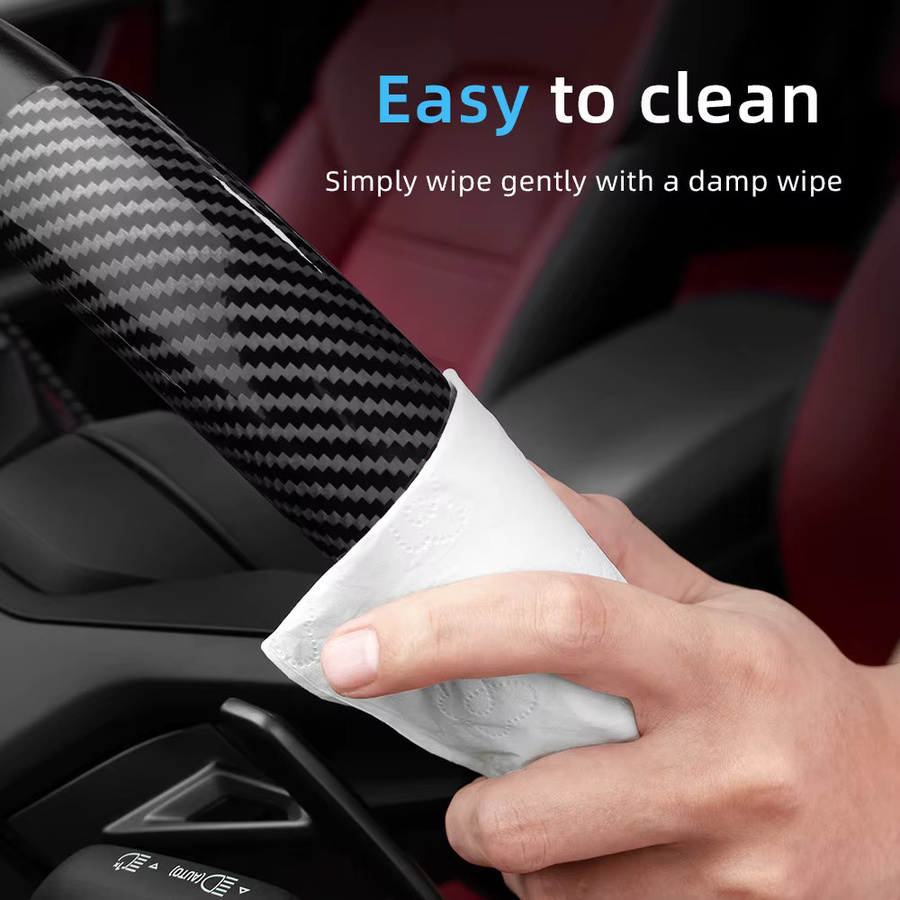 Hocasen Lenkradbezug in Carbonfaser-Textur mit segmentiertem Schnellverschluss-Design in Schwarz für Kia Sportage Seltos Sorento Niro Sonet Picanto Morning K3 Forte Cerato Carnival Telluride Carens - Bild 5