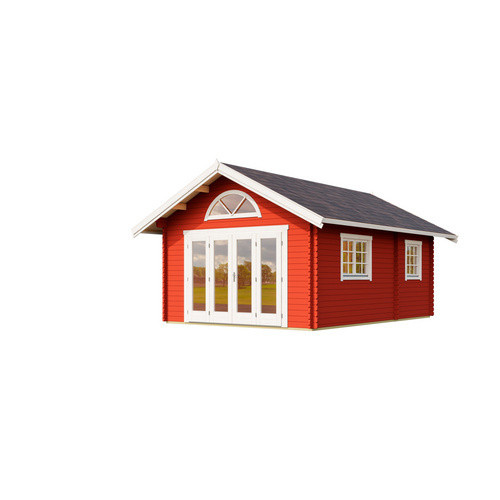 Lasita Blockbohlenhaus Caroline Maja Gartenhaus mit Satteldach in Rot, B/H/T: 489,9 x 330,6 x 675 cm - Bild 3