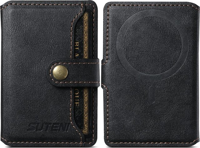 LICOERS Leder-Brieftasche Handyhülle mit MagSafe Magnetkarten-ID-Halter für iPhone 17 16 15 14 Pro Max Plus in Schwarz oder Braun - Bild 1
