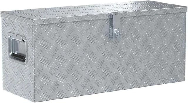DELUKE Aluminiumbox mit Deckel abschließbar, silberne Alubox Deichselbox für Anhänger, B/T/H: 80 x 30 x 35 cm - Bild 1