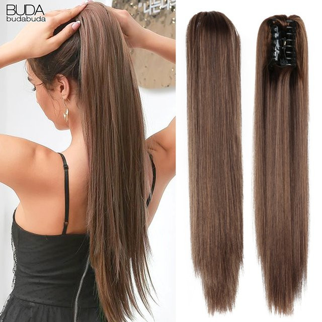 BUDABUDABUDA Pferdeschwanz-Haarverlängerung, blond, synthetisch, Damen - Bild 1