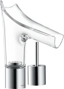 Hansgrohe Axor Starck V Waschbeckenarmatur mit 2 Loch, Einhebelmischer, schwenkbarer Auslauf, Glasauslauf und Ablauftop, Chrom - Bild 1