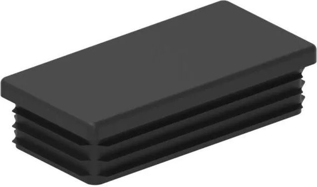 FeNau Einsteckkappe aus Kunststoff für Rechteckrohr, Farbe: Schwarz, B/T/H: 80 x 40 x 8 mm - Bild 1
