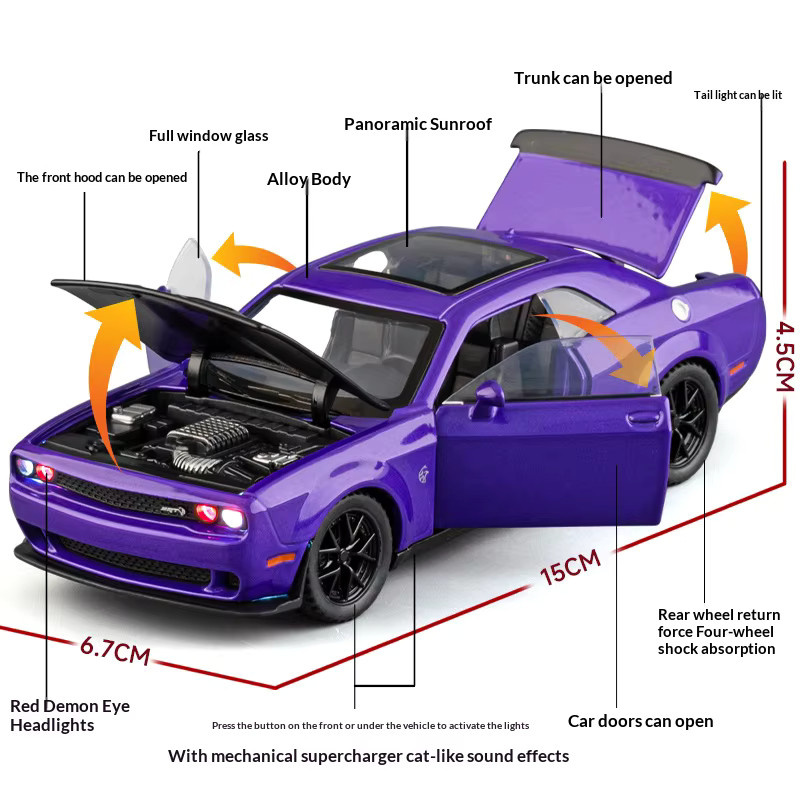 Platinum Challenger, Automodell, 1:32, Metall, Lila - Bild 2