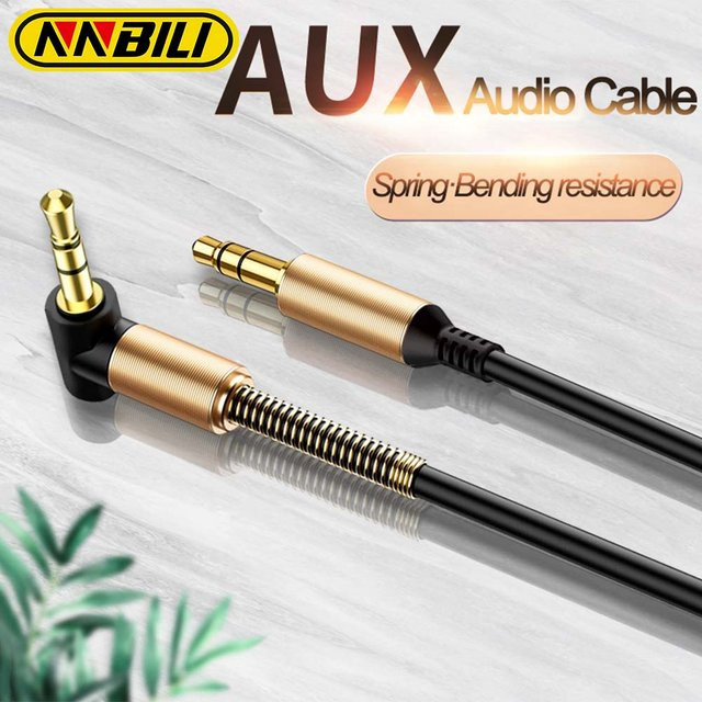 NNBILI 3,5 mm AUX-Audiokabel mit vergoldeten Klinkensteckern für Kopfhörer und Lautsprecher in Gold, Rot oder Schwarz - Bild 1