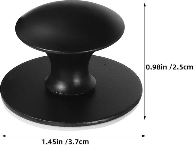 Vinde Home Set aus 3 Stück runde Schrankgriffe aus Edelstahl, selbstklebend, schwarz matt - Bild 1