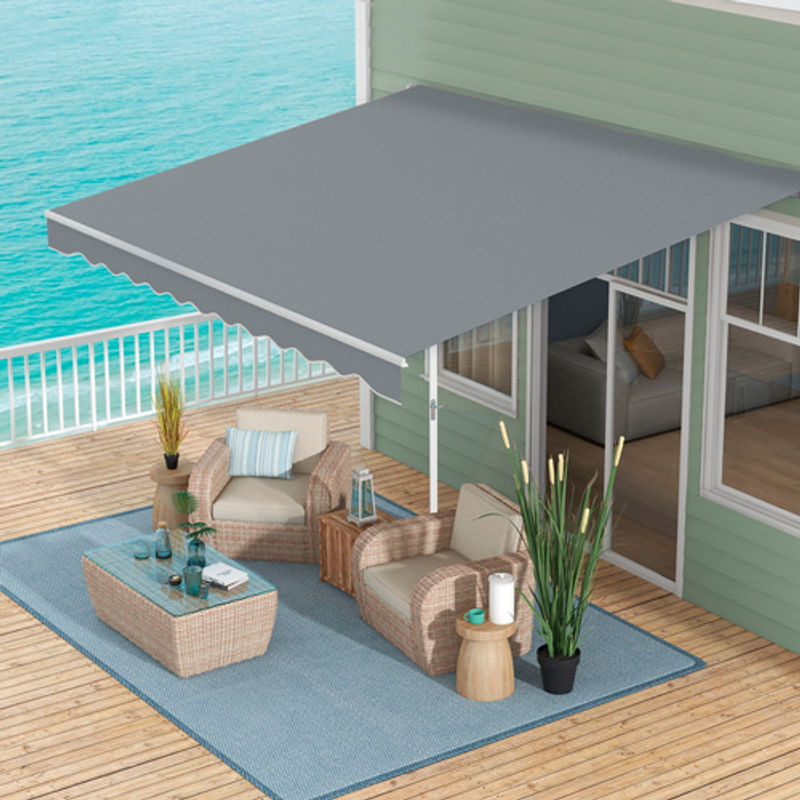 Outsunny Gelenkarmmarkise aus Aluminium und Polyester in Weiß und Grau, B/T/H: 245 x 395 x 350 cm - Bild 4