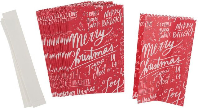 Rico Design Weihnachts-Deko Set Sterne aus Papier in Rot Merry Christmas - Bild 1