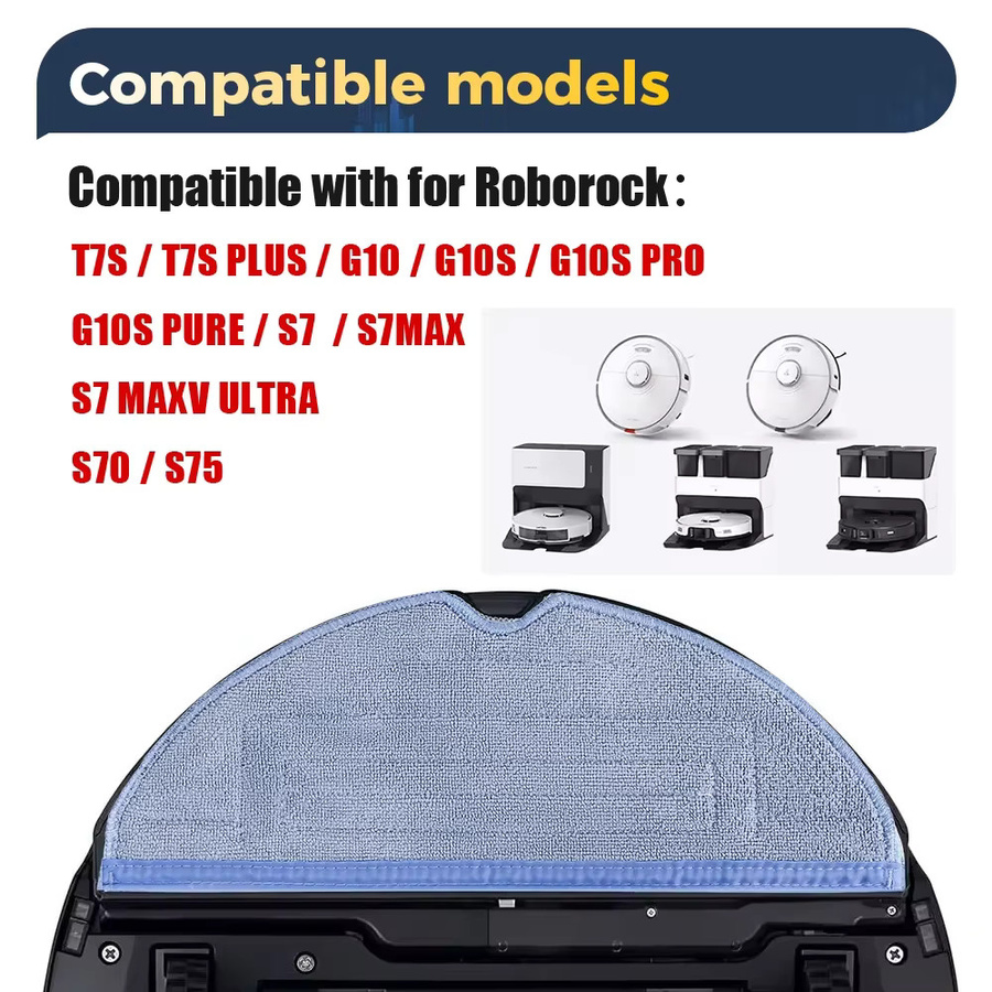 Waschbare und wiederverwendbare Mopptücher in Blau für Roborock Roboter-Staubsauger T7S T8 Plus S7 S7Max S7MaxV Ultra S70 S75 G10 - Bild 2