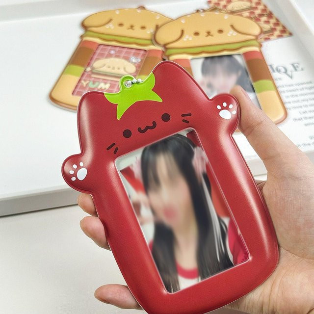 XYNN Schlüsselanhänger, Foto-Rahmen-Ausweishalter, PVC, Cartoon, Tomato Kitty - Bild 1