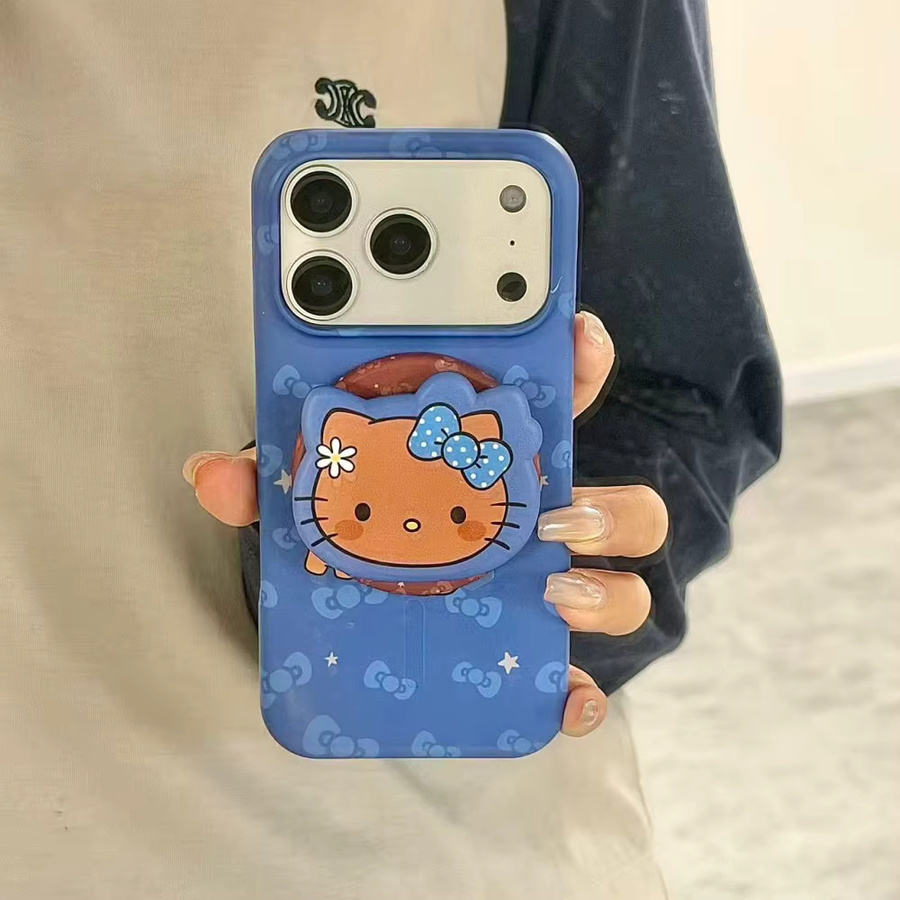 Sanrio Hello Kitty Handyhülle mit magnetischer Halterung für iPhone 17 16 15 Pro Max in Schwarz und Blau - Bild 2