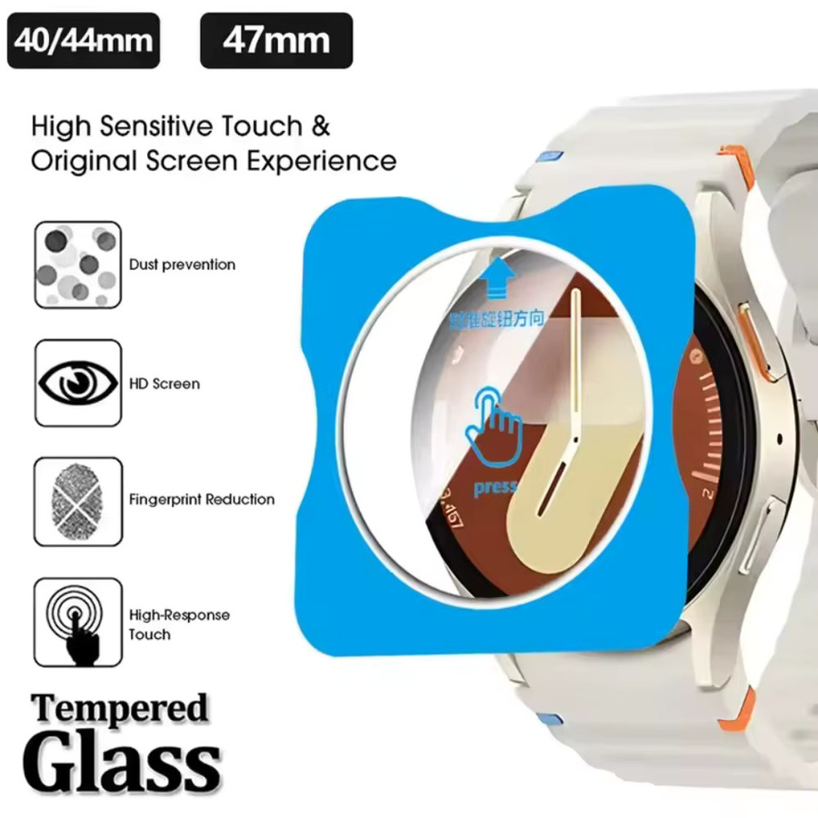 Gehärtete Glasfolie für Samsung Galaxy Watch 8 Classic 46 mm und Ultra/8/7/6/5/4 44/40 mm, transparent - Bild 6