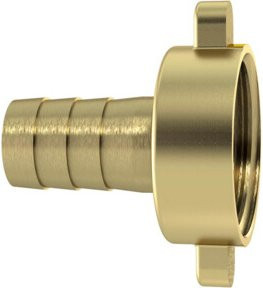 Riegler Schlauchverschraubung aus Messing in Gold, G 1 x 19,1 mm mit flacher Überwurfmutter, leichte Ausführung - Bild 1