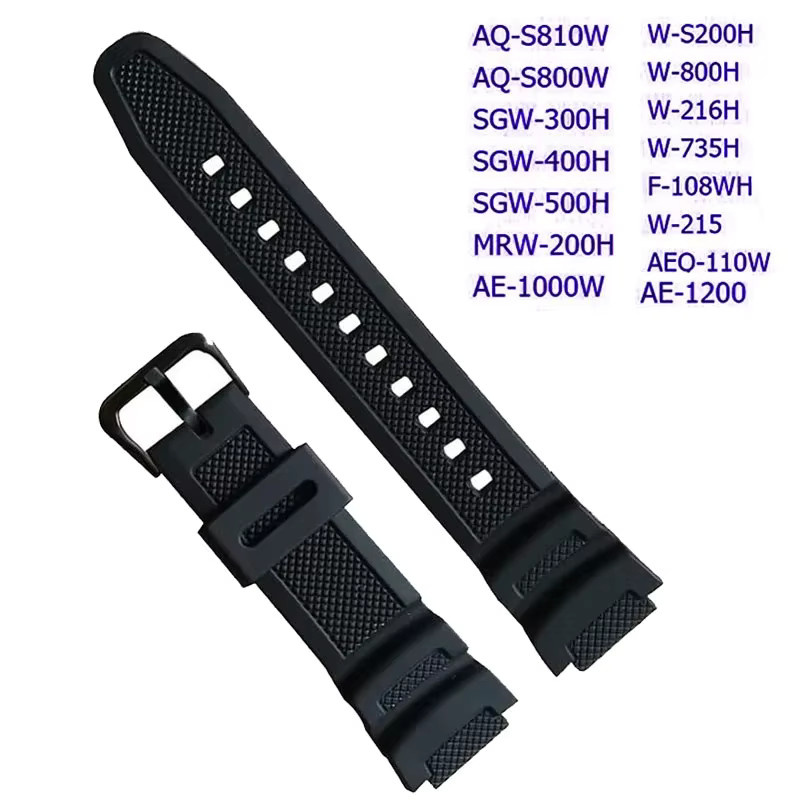 MULILAI Uhrenarmband Gummi, Schwarz, 18 mm * 25 mm - Bild 2