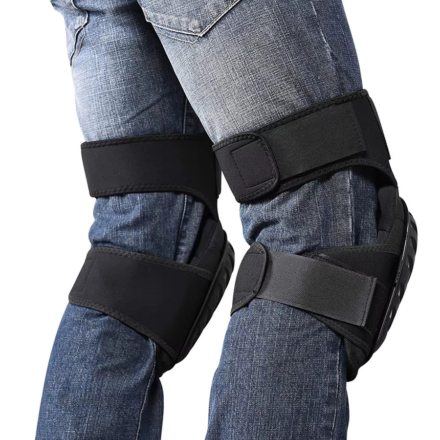 BRACEFULL Knieschoner für die Arbeit mit Gelkissen und Schaumstoffpolsterung, Schwarz, 1 Paar - Bild 5