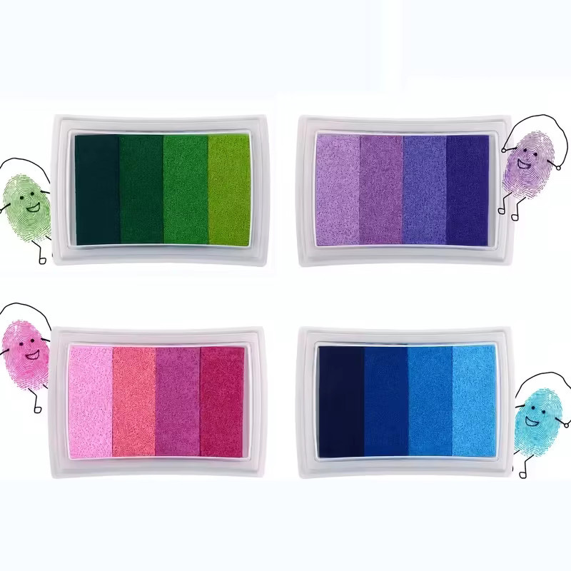 4 Stück waschbare Regenbogen-Stempelkissen in 16 Farben für Erwachsene und Büro - Bild 5