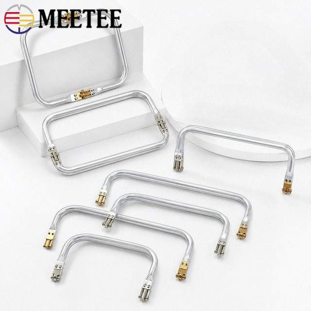 Meetee Metall-Kussverschluss Taschenrahmen aus Aluminium in Silber, Durchmesser: 13-30 cm, Nähzubehör für Taschen und Clutch DIY - Bild 1