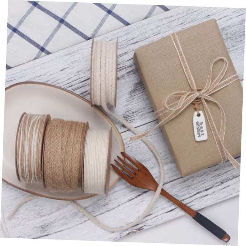 2 Stück Jute-Spitzenbänder in Beige für Hochzeiten und Bastelprojekte - Bild 2