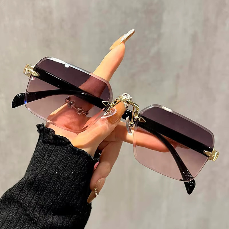 Sonnenbrille randlos, rechteckig, Metall, Unisex - Bild 1
