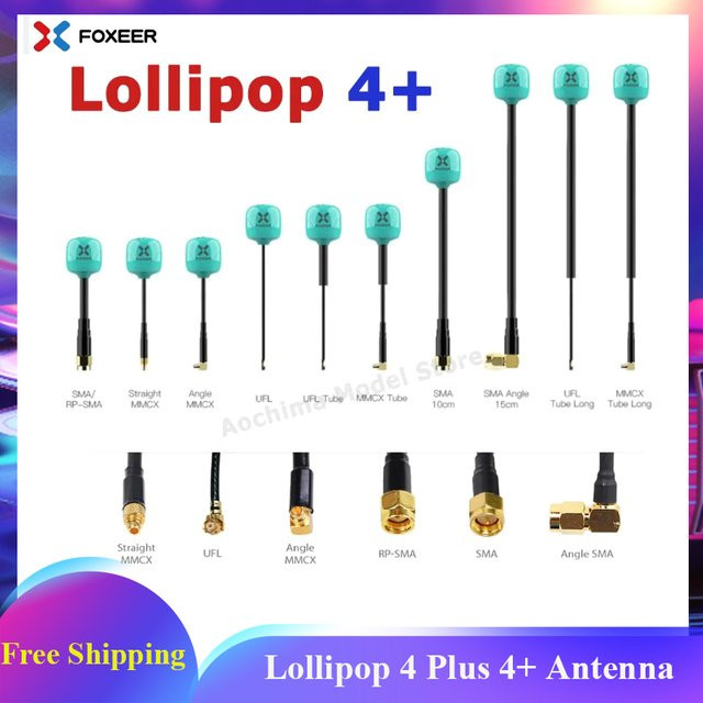 Foxeer Lollipop 4 Plus 4+ FPV Antenne 5,8 GHz 2,6 dBi RHCP Omni LDS Antenne für Racing Drones mit SMA, RPSMA, UFL und MMCX Anschlüssen - Bild 1