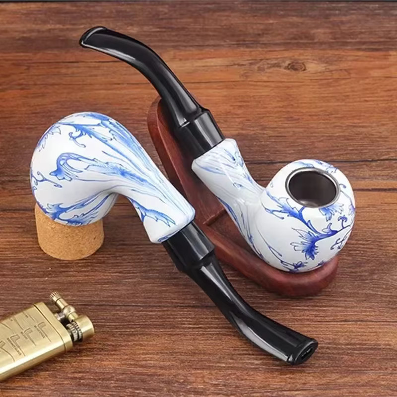 KeYi Retro-Rauchpfeife aus recycelbarem Material in Braun, reinigbare Tabakpfeife zur Teerreduktion - Bild 2
